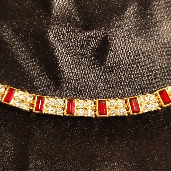 VERY RARE NINARICCI FAUX RUBY & RHINESTONE TENNIS BRACELET (NWOT) - Picture 4 of 6